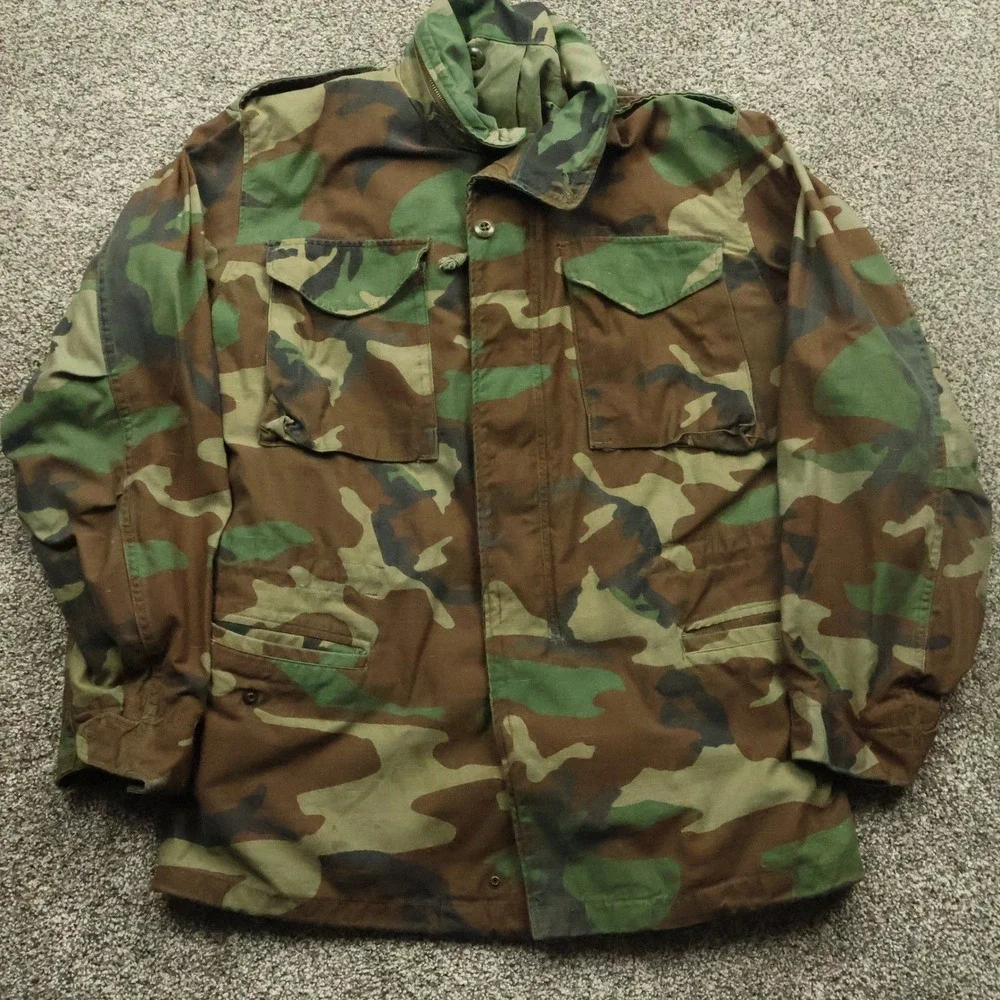 Military Field Jacket Mens S Long Camo Army Style Tactical Coat Camouflage